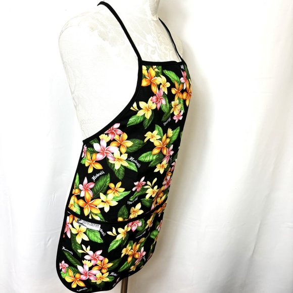Hawaiian Colorful Flower Floral Bib Kitchen Apron - Picture 3 of 10